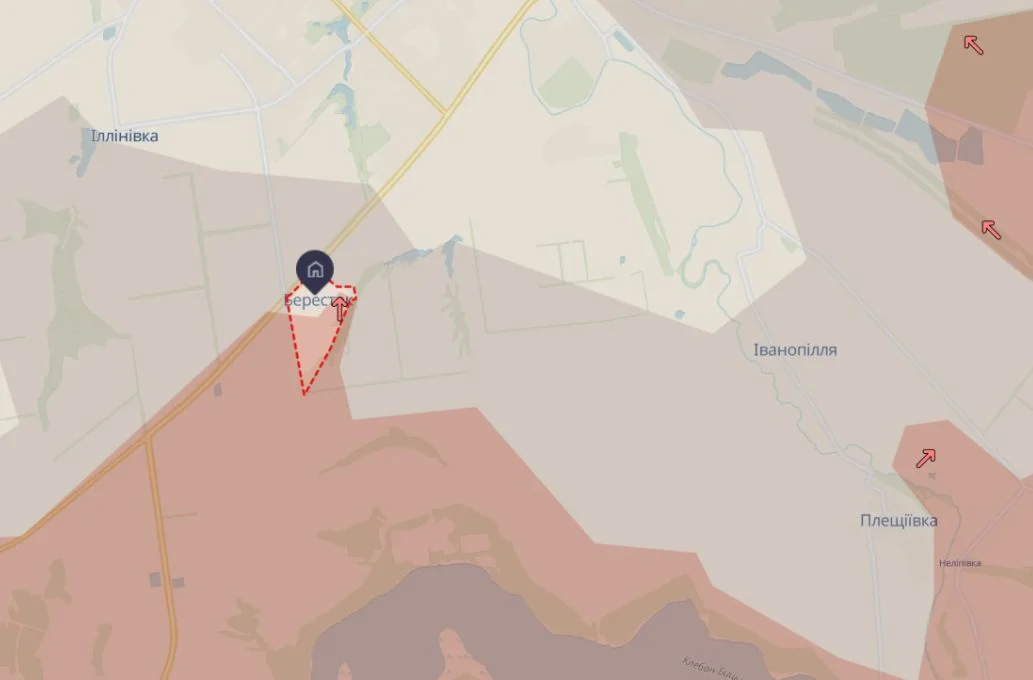 Фото до матеріалу: Російські війська просунулися до Берестка: нові дані DeepState про ситуацію на фронті