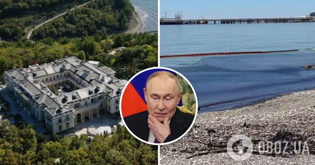 Фото до матеріалу: Нафтова пляма з Туапсе наближається до палацу Путіна: супутникові дані