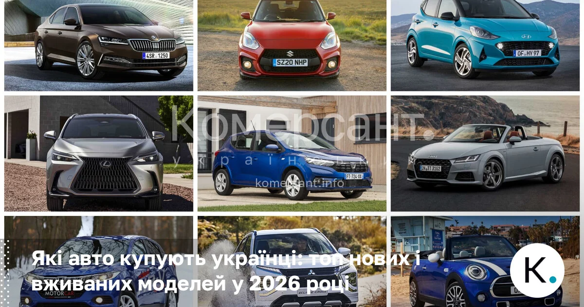 Фото до матеріалу: Топ авто в Україні 2026: нові та вживані моделі