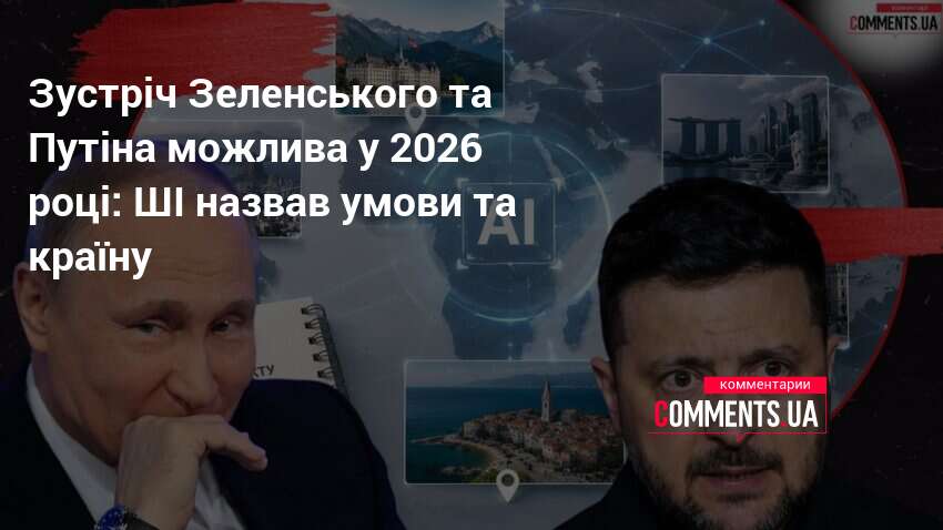 Фото до матеріалу: Чи зустрічаться Зеленський і Путін у 2026 році: прогноз ШІ