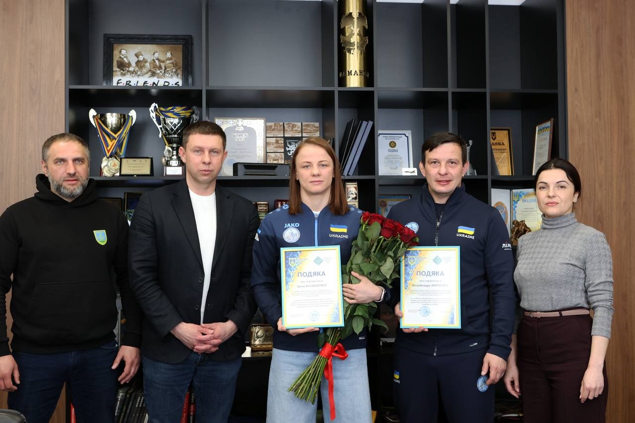 Фото до матеріалу: Ірпінь офіційно привітав чемпіонку Європи Ірину Коляденко з четвертим золотим медалем