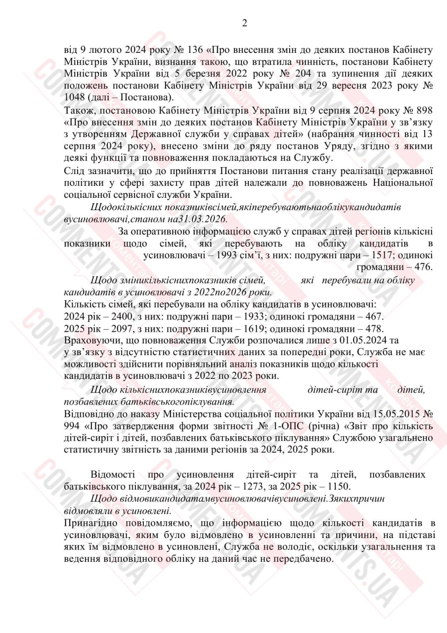 Фото до матеріалу: Скільки дітей-сиріт та кандидатів в усиновлювачі в Україні станом на 2026 рік