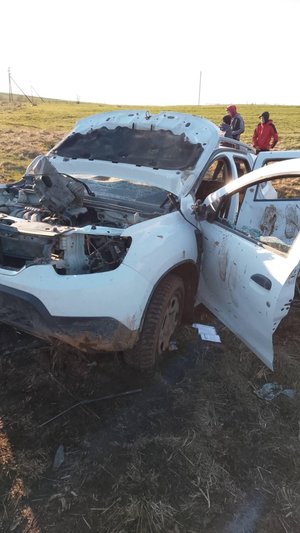 Фото до матеріалу: У Верхній Яблуньці пошкодили службовий автомобіль Турківського ТЦК та СП