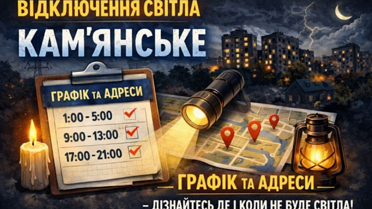 Фото до матеріалу: Графік планових відключень світла в Кам'янському на 7 травня