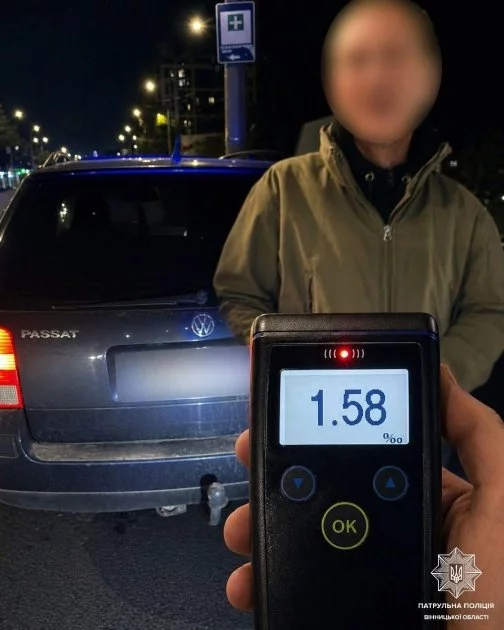Фото до матеріалу: У Вінниці поліцейські зупинили водія з 1,58 проміле алкоголю