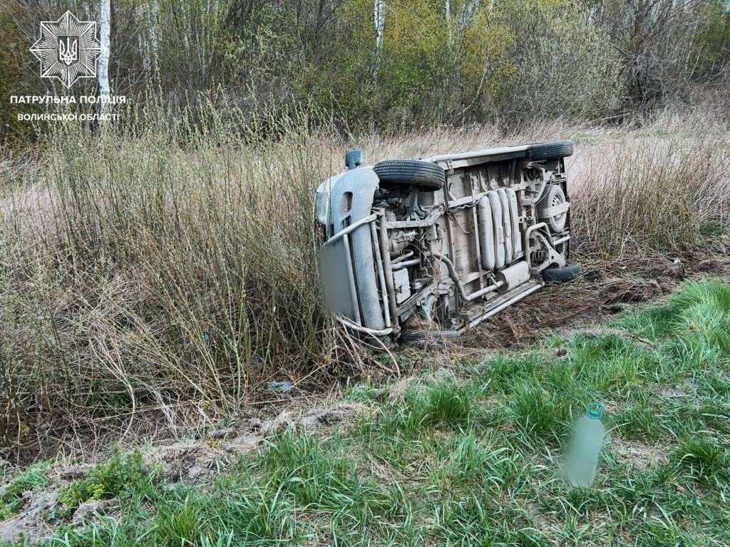 Фото до матеріалу: На Волині Mercedes перекинувся в кювет через порушення швидкості