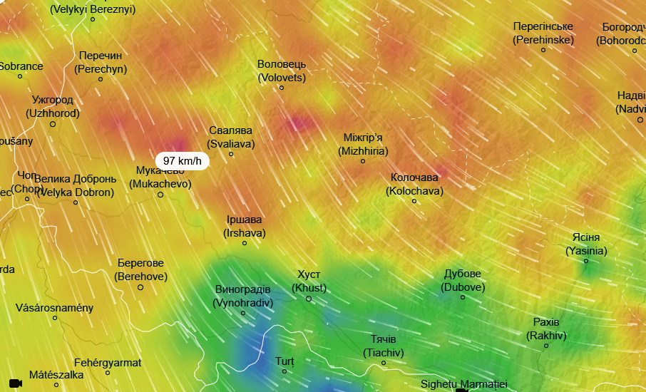 Фото до матеріалу: Штормове попередження Закарпаття: вітер сягає 100 км/год