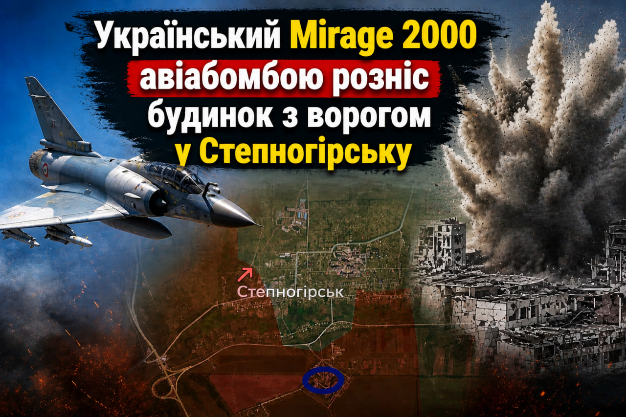 Фото до матеріалу: Авіаудар у Степногірську: ворожий пункт рознесено Mirage 2000
