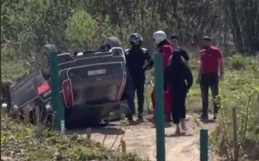 Фото до матеріалу: Аварія на Лавандовій горі: автомобіль перекинувся під час ралі