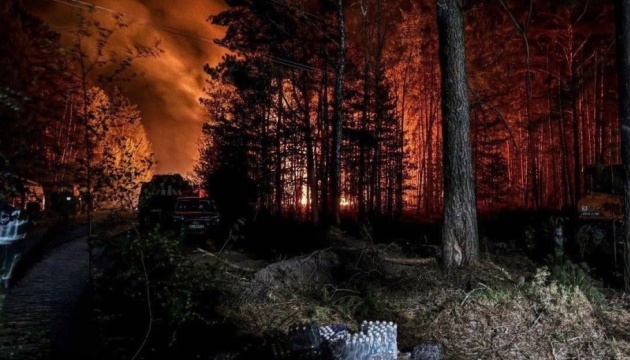 Фото до матеріалу: Ліквідація масштабної пожежі в Чорнобильській зоні: 1200 гектарів пройшли вогнем