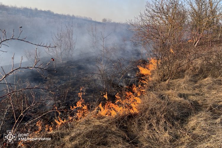 Фото до матеріалу: На Хмельниччині спалено понад 3 гектари землі через людську недбалість