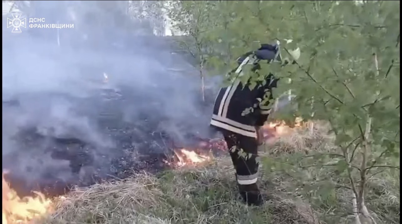 Фото до матеріалу: На Івано-Франківщині за добу ліквідували 23 пожежі на площі майже 5 гектарів