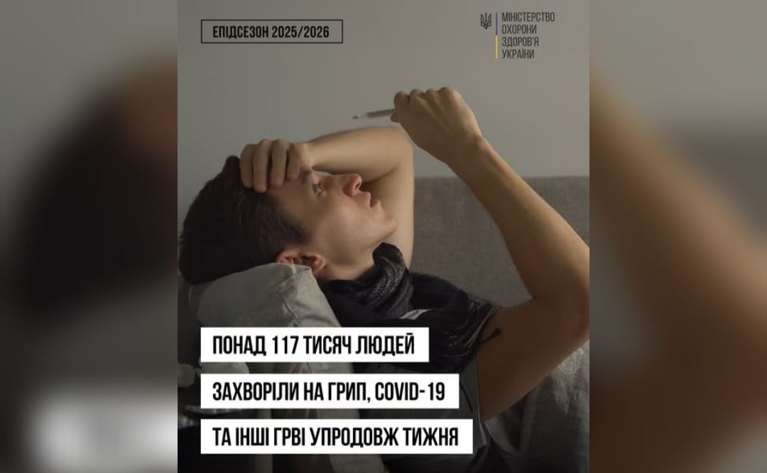 Фото до матеріалу: Понад 117 тисяч українців захворіли на ГРВІ, грип та COVID-19