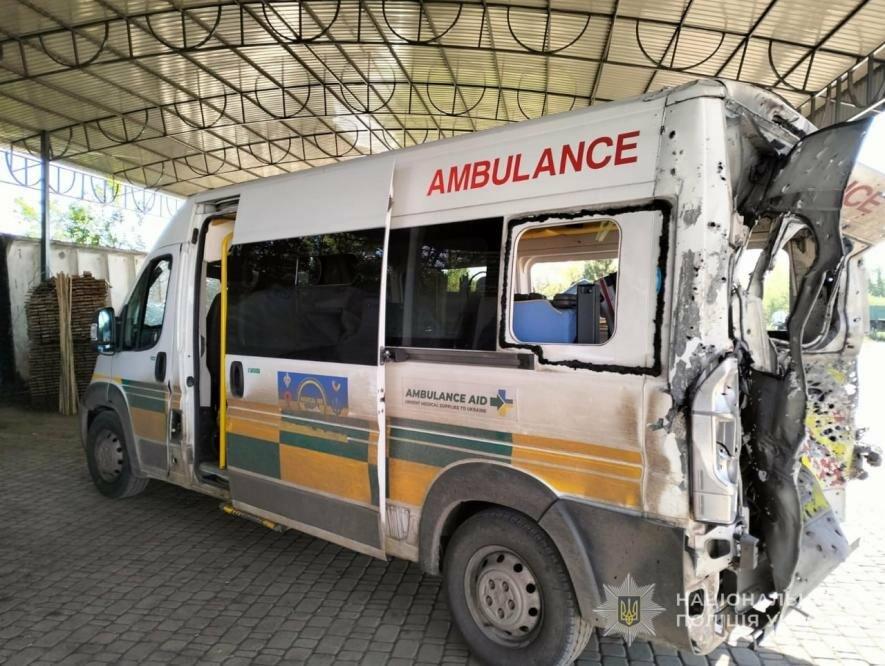 Фото до матеріалу: В Оріхові ворожий дрон влучив по евакуаційному транспорту