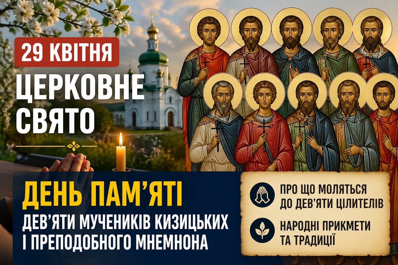 Фото до матеріалу: 29 квітня: православні вшановують дев'ятьох мучеників Кизицьких та преподобного Мнемнона