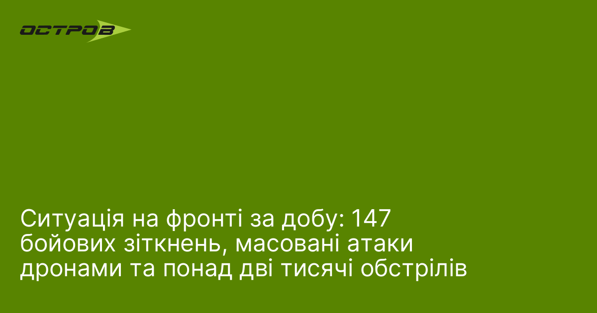 Фото до матеріалу: Ситуація на фронті за добу: 147 бойових зіткнень, масовані атаки дронами та понад дві тисячі обстрілів