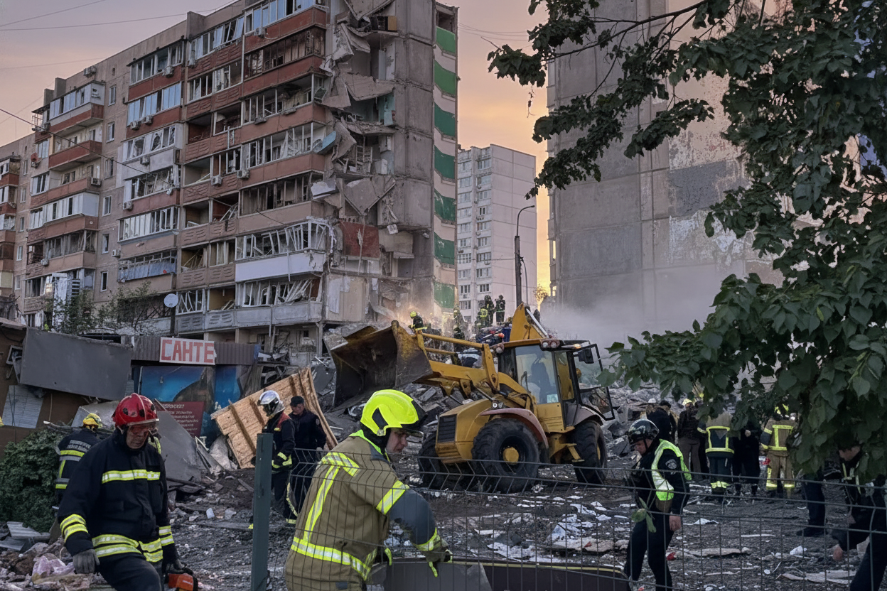 Фото до матеріалу: Масований ракетний удар по Києву: руйнування та постраждалі