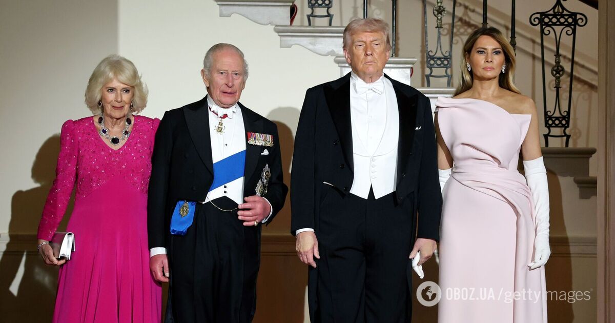 Фото до матеріалу: Меланія Трамп у вбранні за $80 тисяч порушила модний протокол на прийомі з королем і королевою. Фото