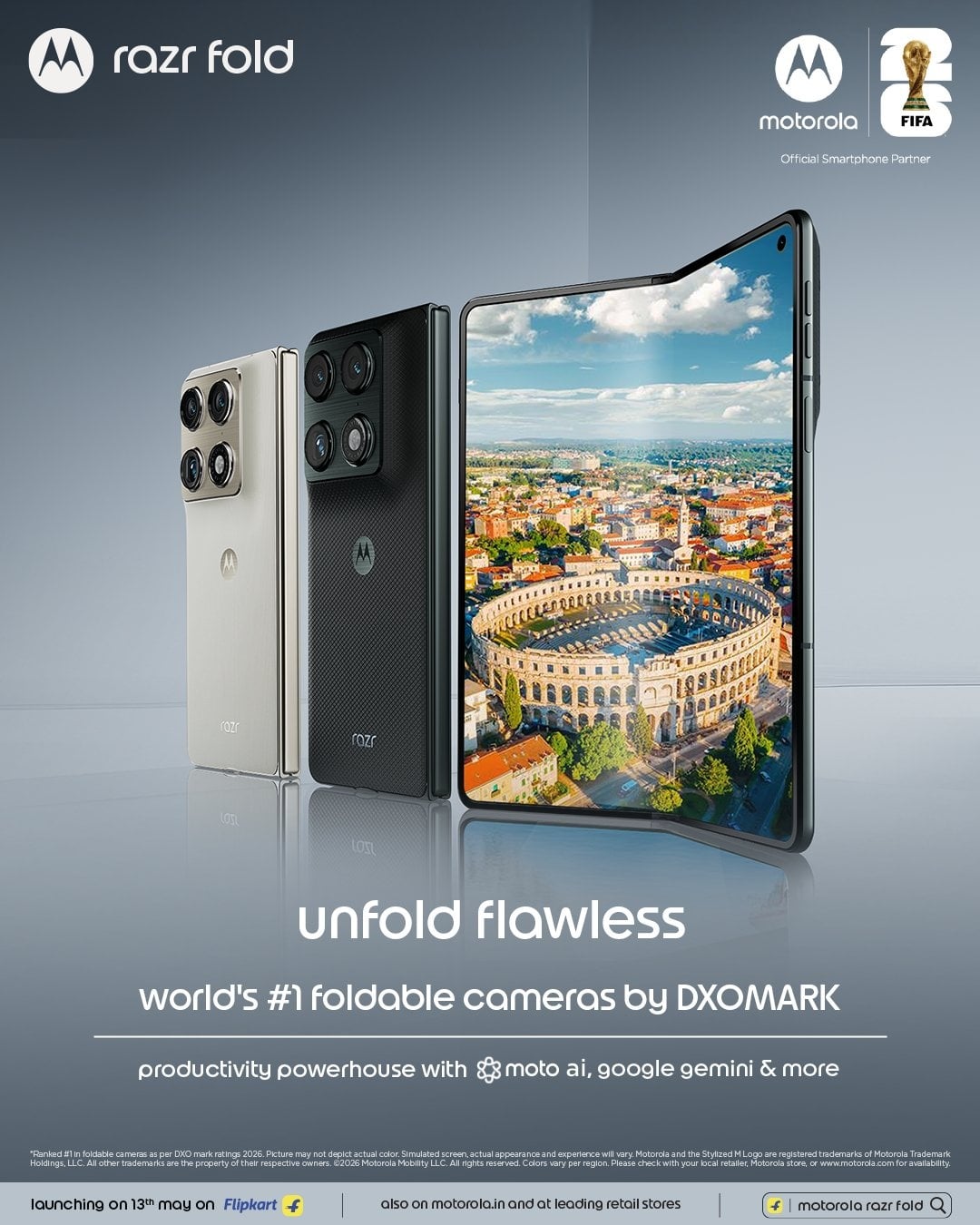 Фото до матеріалу: Motorola razr fold: прем'єра першого складаного смартфона у форматі «книжка» вже 13 травня