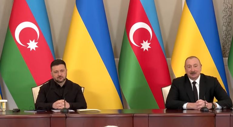 Фото до матеріалу: Зеленський і Алієв у Баку: спільне виробництво зброї та готовність до переговорів з РФ