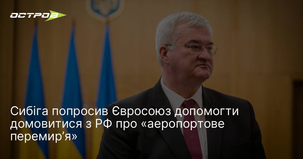 Фото до матеріалу: Сибіга запропонував ЄС допомогти домовитися з РФ про «аеропортове перемир'я'