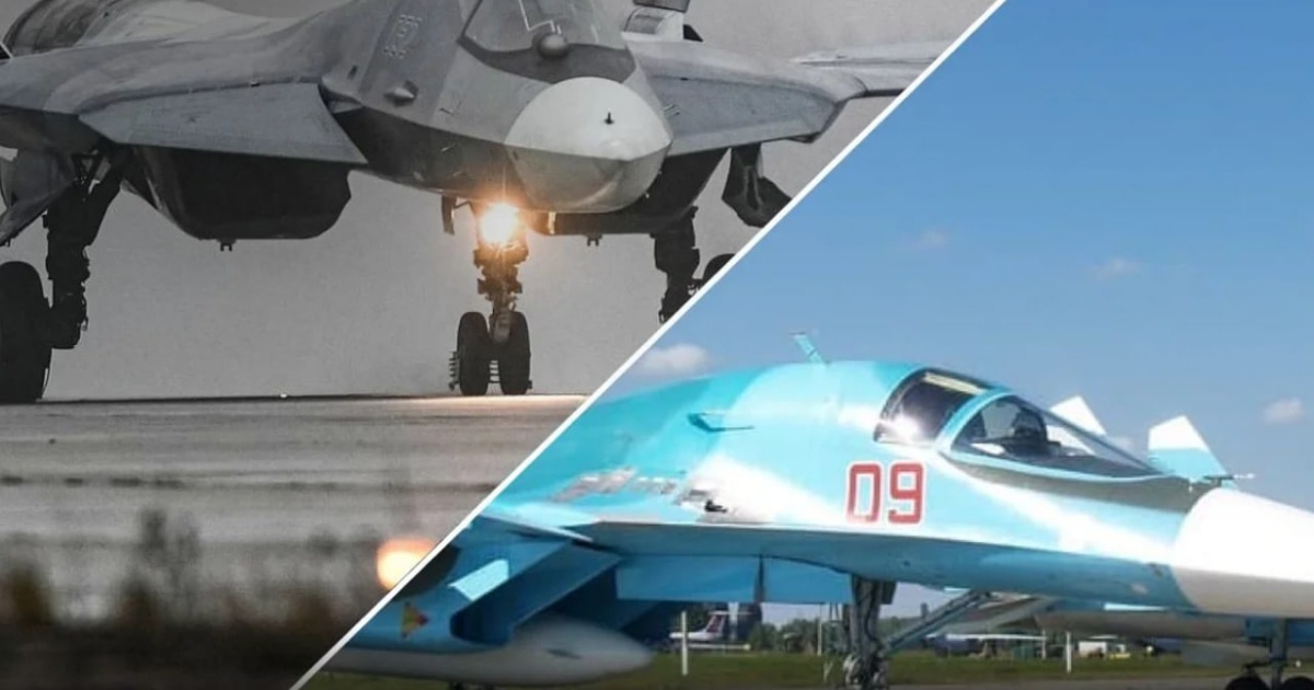 Фото до матеріалу: Генштаб підтвердив: українські дрони завдали ударів по російських Су-57 та Су-34