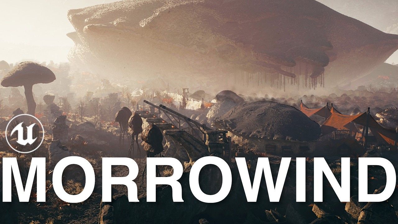 Фото до матеріалу: Альд'рун із Morrowind ожили на Unreal Engine 5: художник відтворив місто у реалістичному масштабі