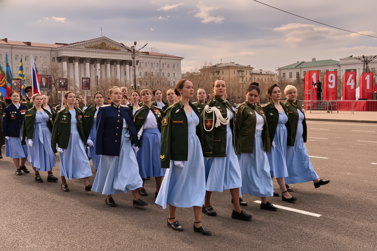 Фото до матеріалу: У Сибіру вперше показали родини військових, а в Новосибірську прибрали техніку