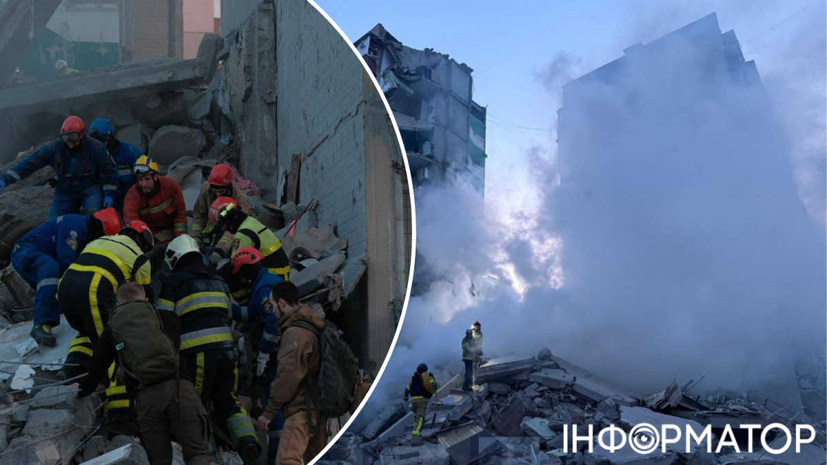 Фото до матеріалу: Росія масовано атакувала Україну - у Києві зруйновано частину багатоповерхівки, є загиблий