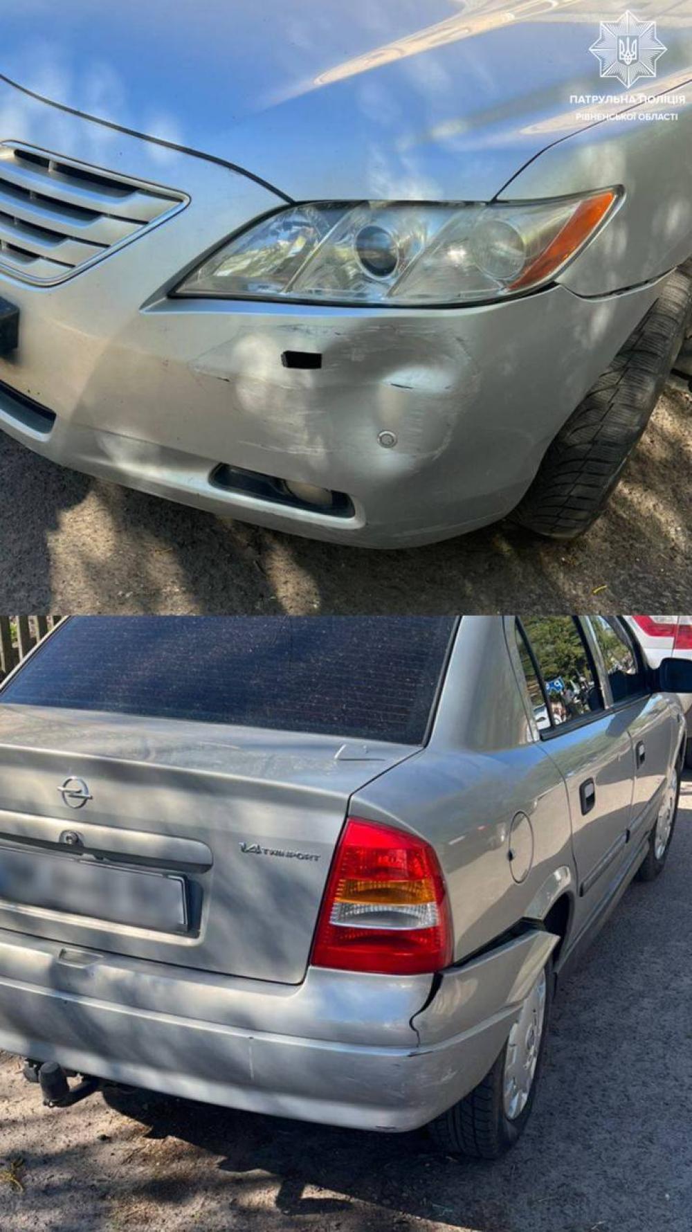 Фото до матеріалу: У Сарнах нетверезий водій в'їхав у припарковане авто і втік