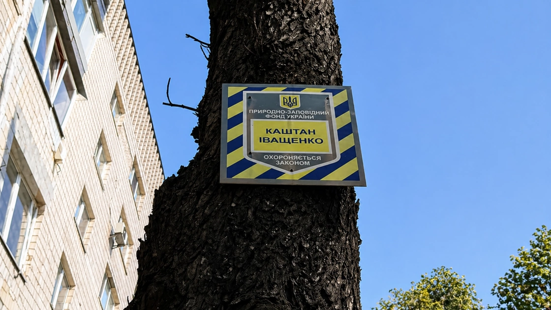 Фото до матеріалу: Буревій на Печерську знищив 150-річний каштан Іващенка