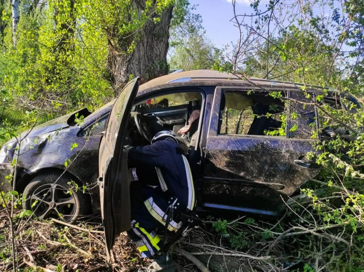 Фото до матеріалу: Аварія біля Марківки: 35-річний водій злетів у кювет і врізався в дерево - 20 хвилин