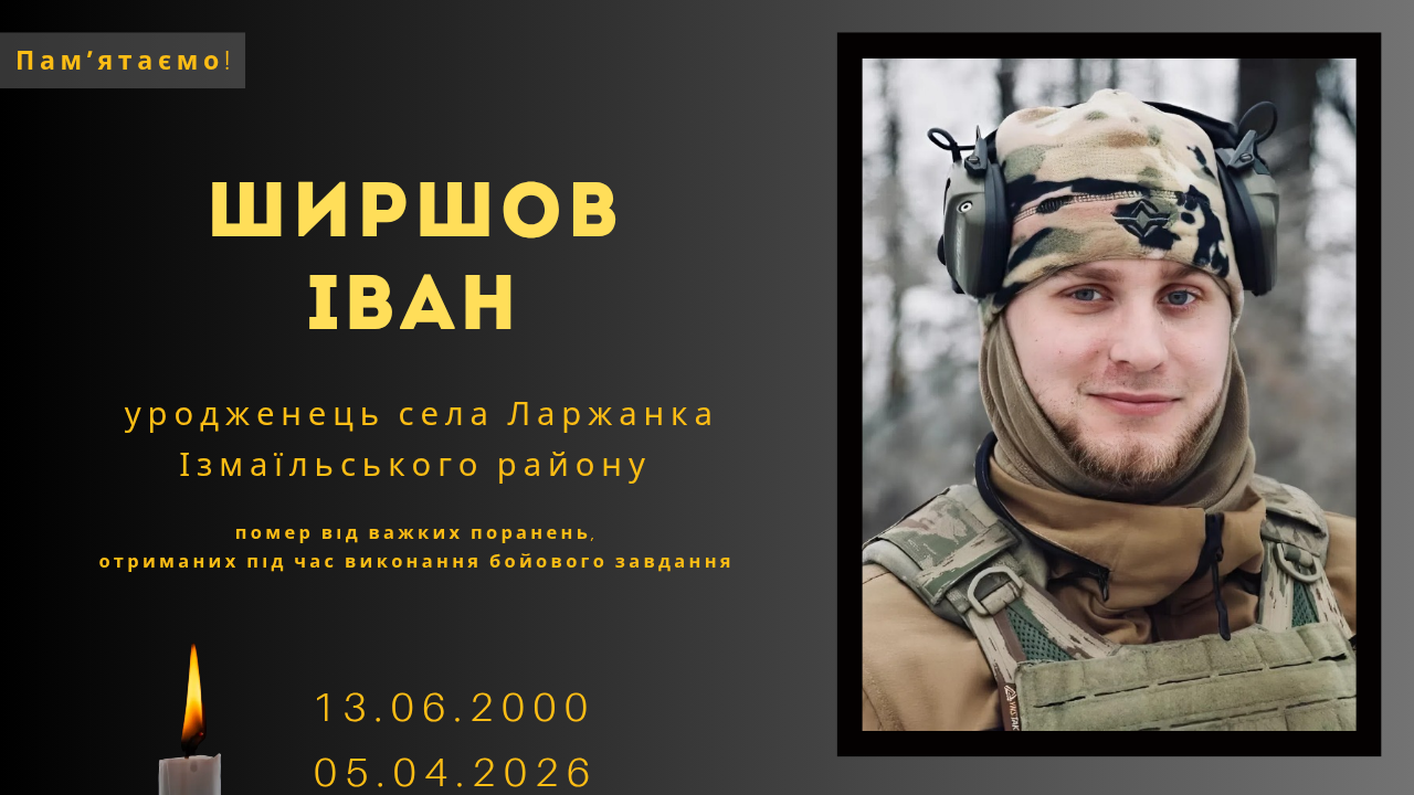 Фото до матеріалу: Пам'яті героя з Ізмаїльщини: Іван Ширшов загинув, захищаючи Україну