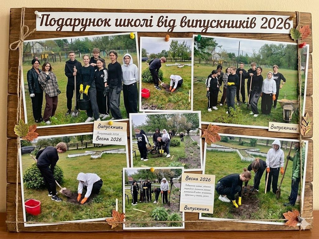 Фото до матеріалу: Випускники Буцинського ліцею прикрасили подвір'я гібіскусами