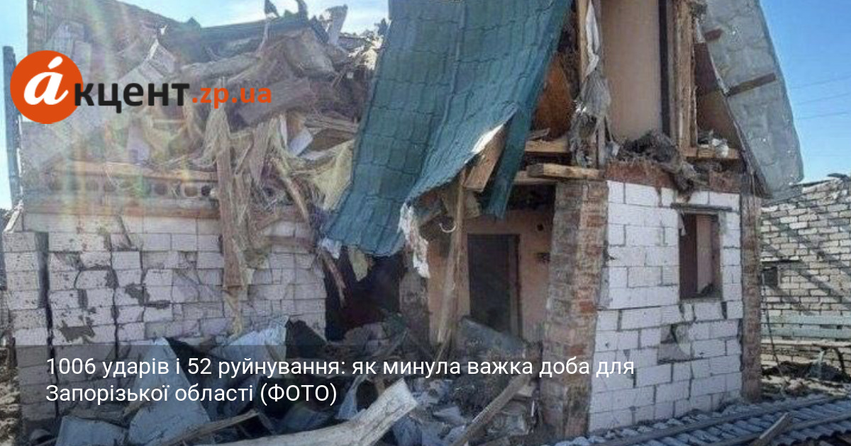 Фото до матеріалу: Запорізька область: 1006 ударів і 52 руйнування за добу