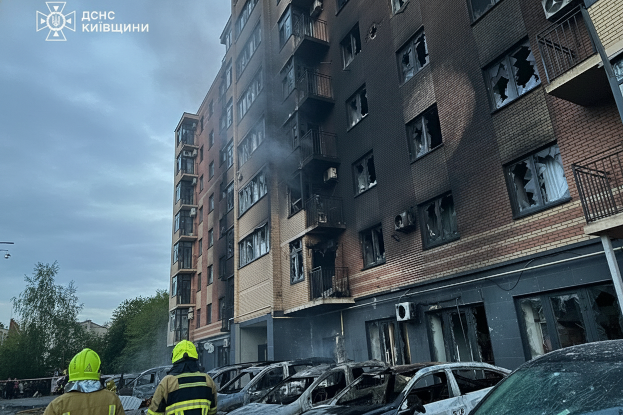 Фото до матеріалу: Нічна атака РФ на Київщину: семеро поранених, серед них дитина