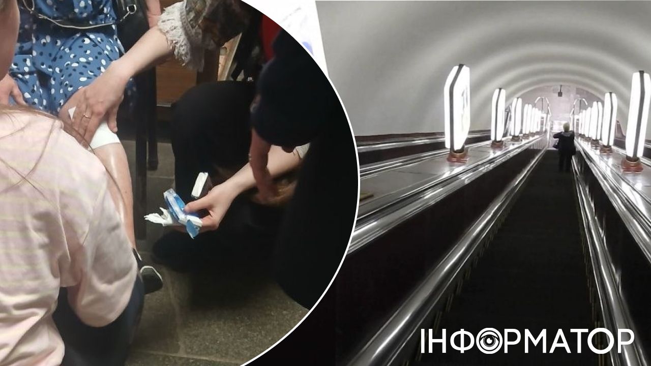 Фото до матеріалу: Дві школярки зупинили кров бабусі на ескалаторі метро