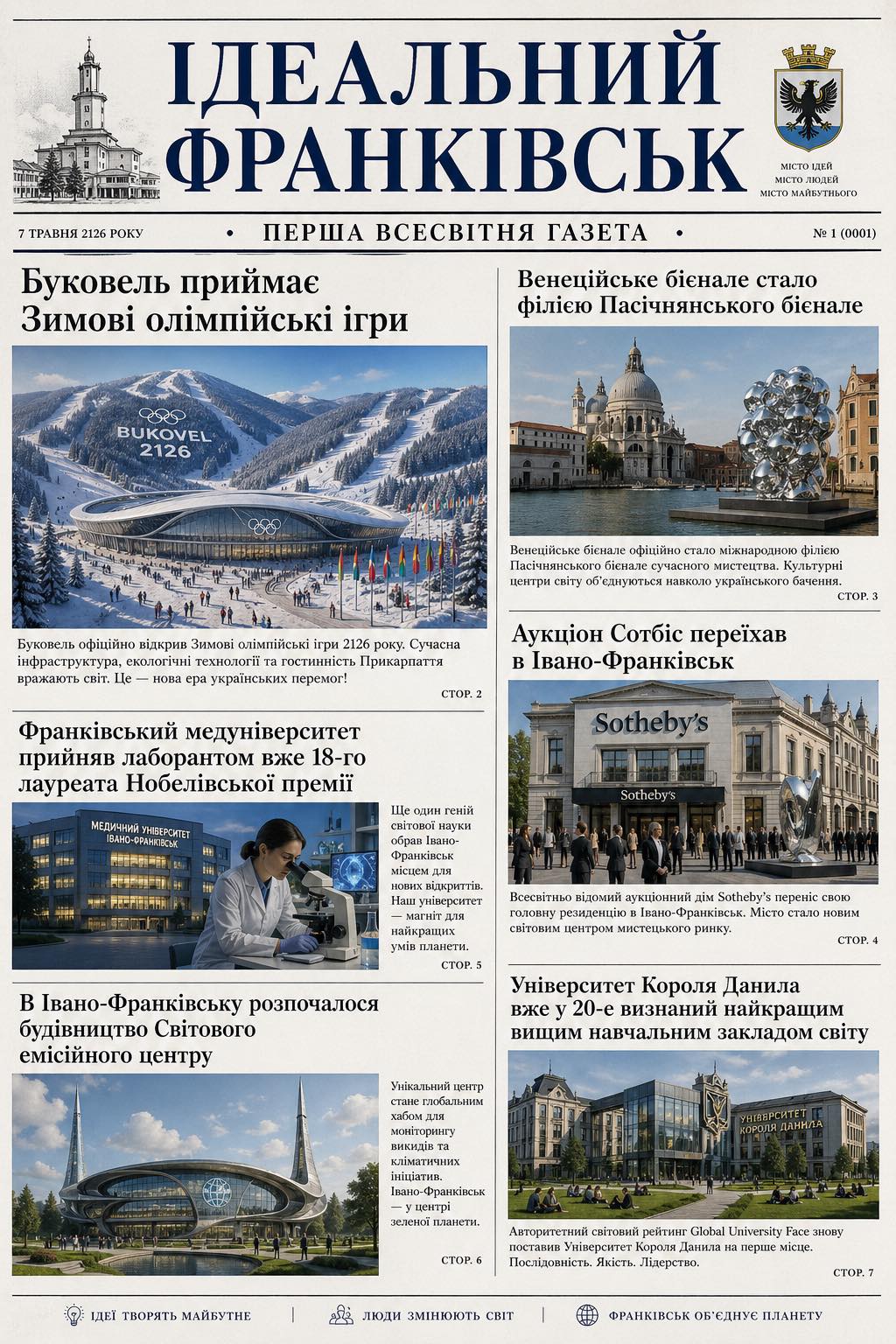 Фото до матеріалу: Івано-Франківськ у 2126 році: місто світових олімпіад, мистецтва та науки