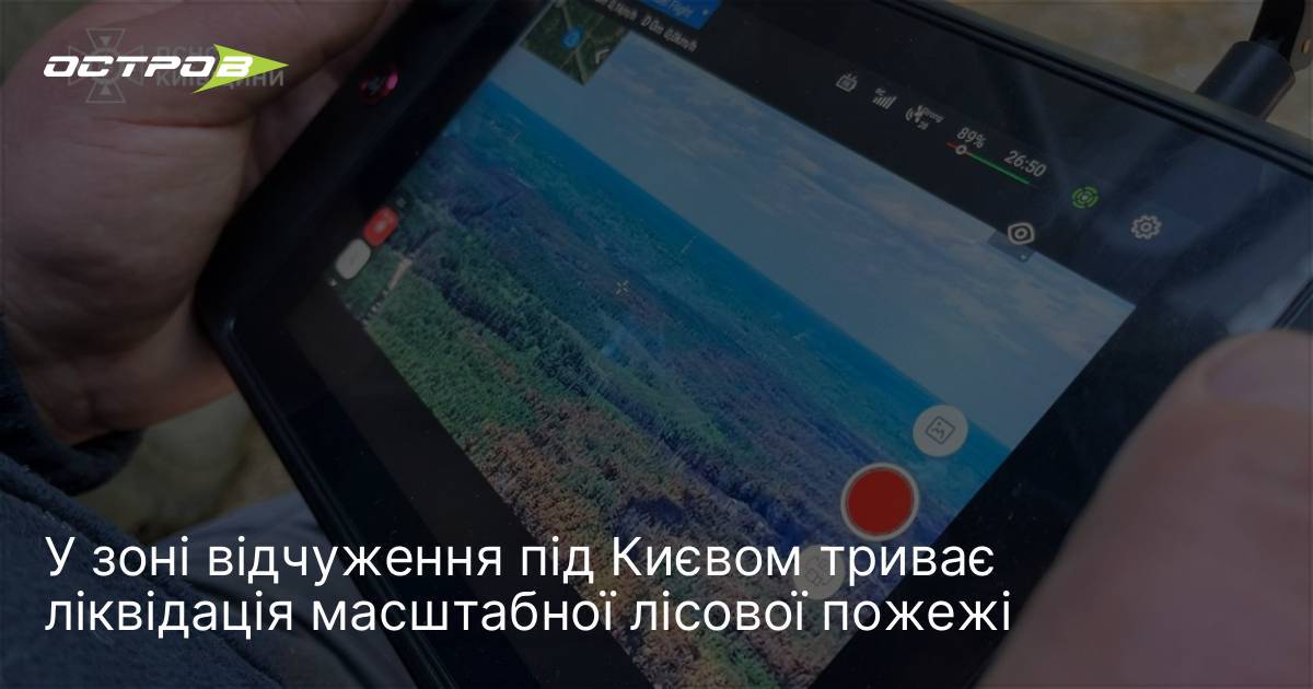 Фото до матеріалу: Лісова пожежа в зоні відчуження під Києвом охопила 1200 гектарів