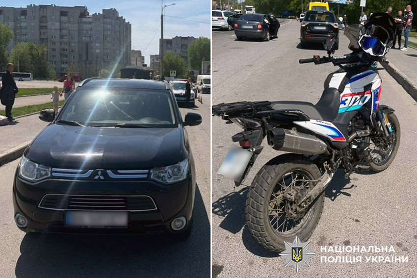 Фото до матеріалу: Зіткнення авто та мотоцикла на Старокостянтинівському шосе: деталі ДТП у Хмельницькому