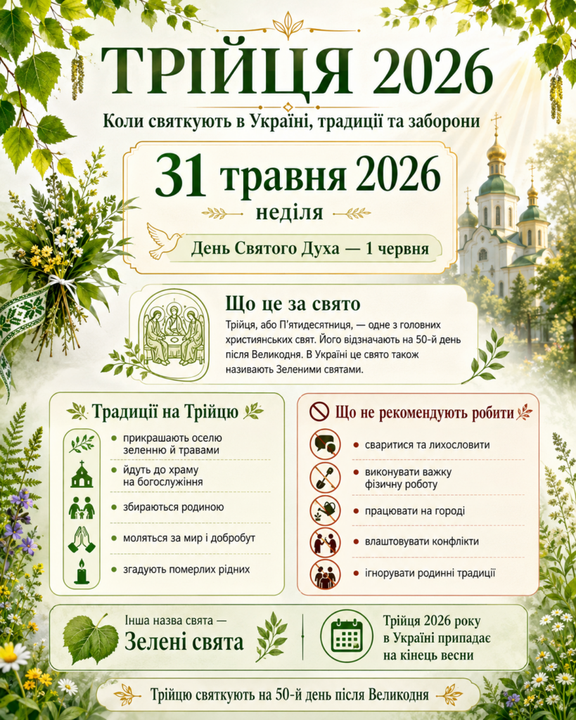 Фото до матеріалу: Коли буде Трійця 2026 в Україні: дата свята, заборони та головні звичаї