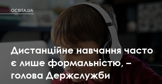 Фото до матеріалу: Дистанційне навчання в Україні часто є лише формальністю, – голова Держслужби якості освіти