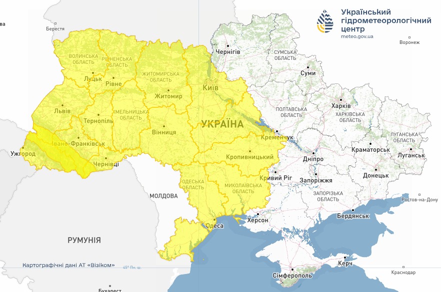 Фото до матеріалу: Погода в Україні 12 травня: дощі, грози та жовтий рівень небезпечності