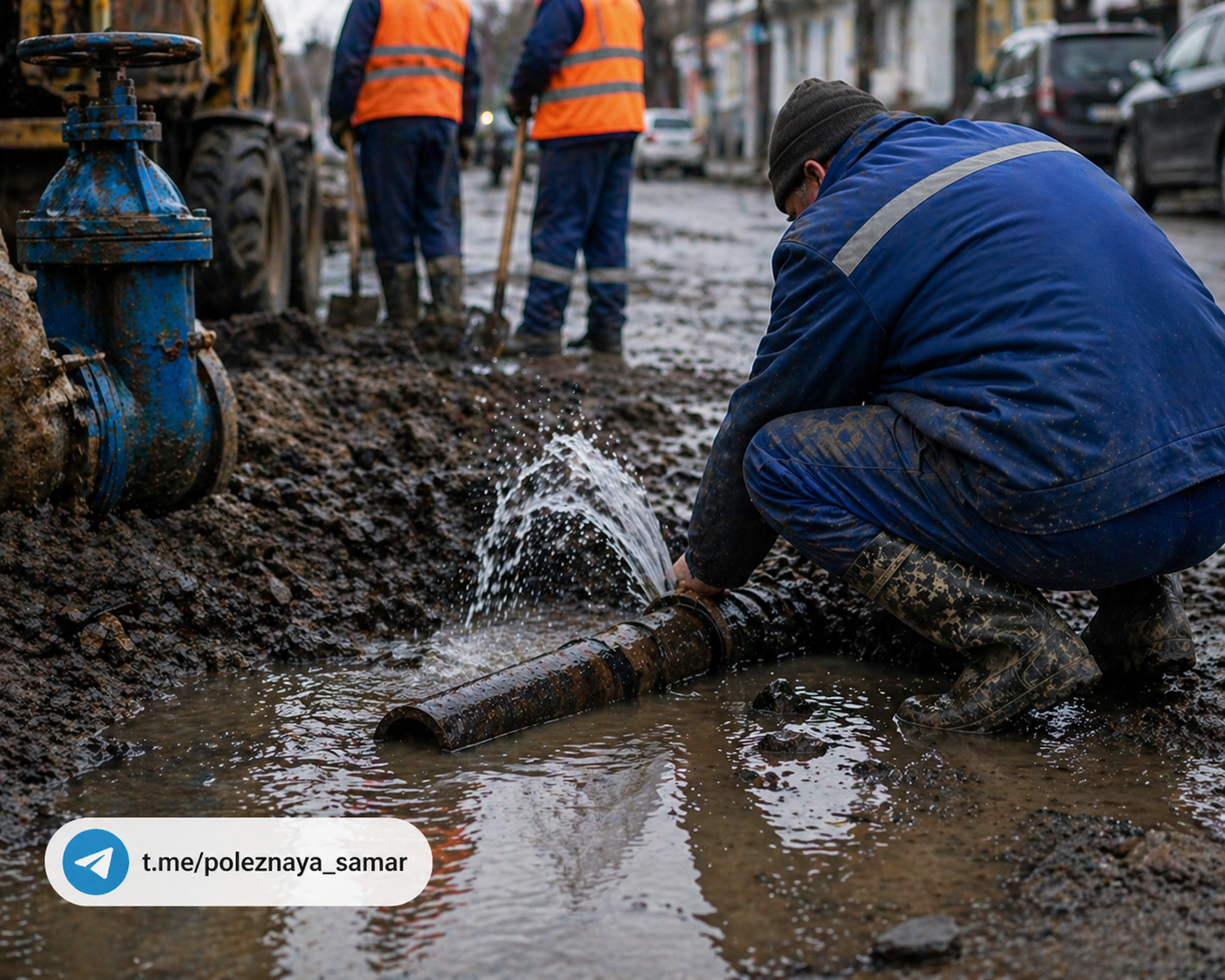 Фото до матеріалу: У місті Самар припинили водопостачання в мікрорайоні Площадка через аварійний порив