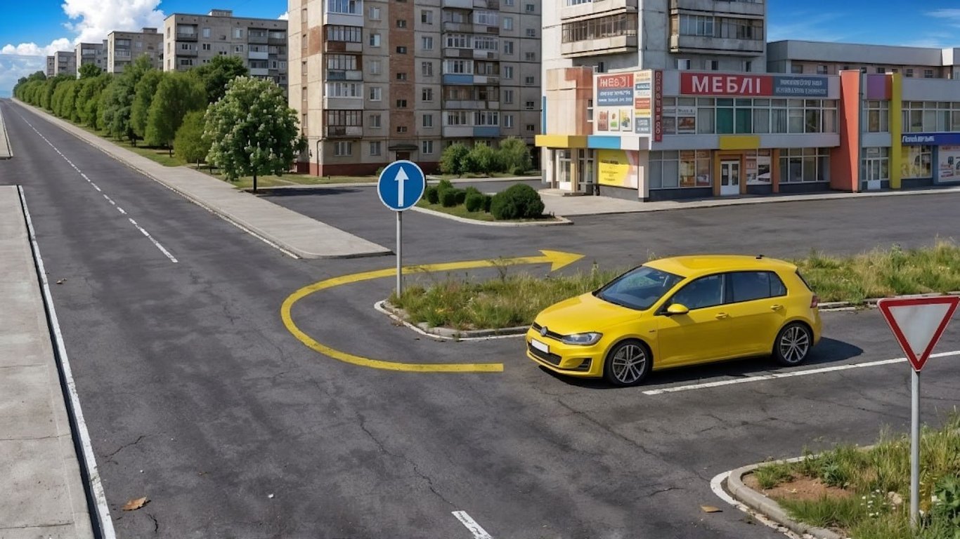Фото до матеріалу: ПДР: чи дозволено повертати праворуч на знак «Рух прямо»