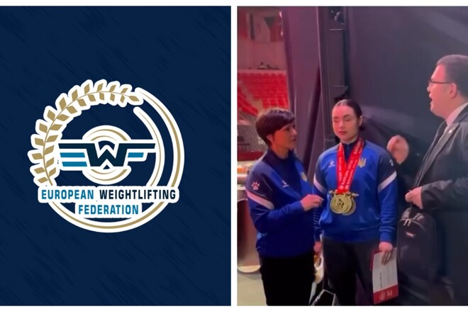 Фото до матеріалу: Скандал на чемпіонаті Європи: голова EWF накричав на українську важкоатлетку за відмову робити фото з росіянином