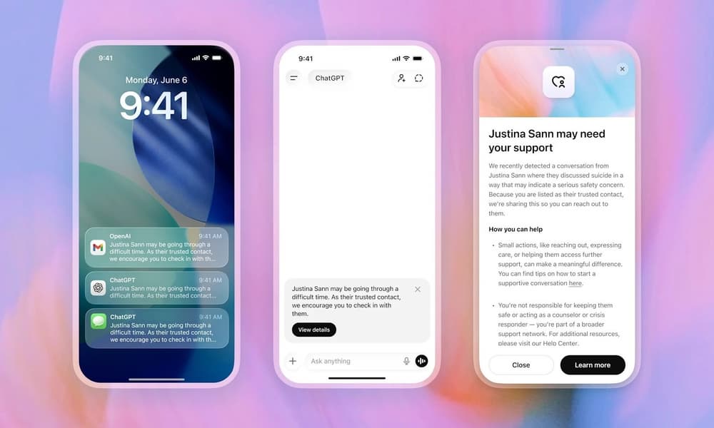 Фото до матеріалу: OpenAI запустив у ChatGPT функцію «Довірена особа» для захисту користувачів