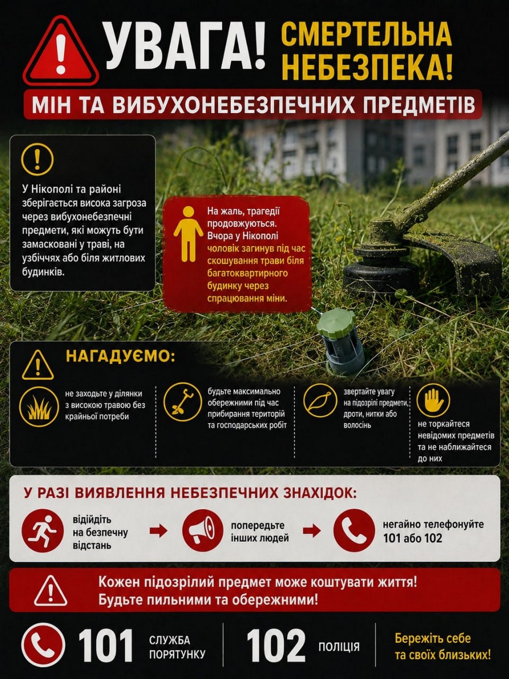 Фото до матеріалу: Загибель чоловіка у Нікополі 11 травня: оприлюднено відео з місця трагедії