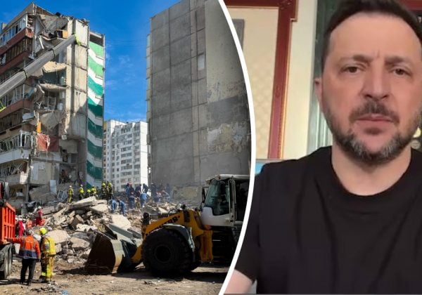 Фото до матеріалу: "Виробництво цього року": Зеленський розкрив, чим ударили по будинку в Києві