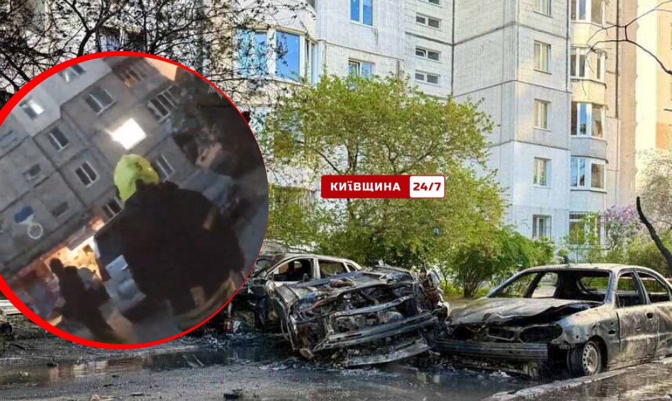 Фото до матеріалу: Поліцейські врятували жінку з кровотечею після ракетного удару в Дарницькому районі